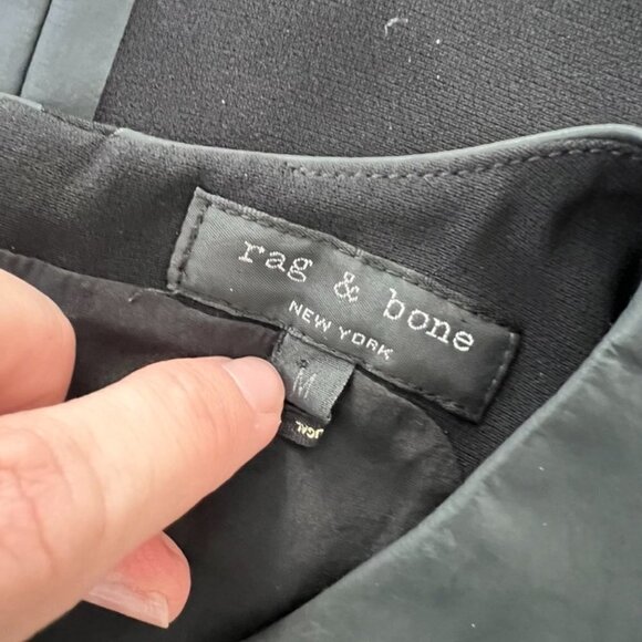rag & bone leather fabric black top size M - Picture 4 of 5